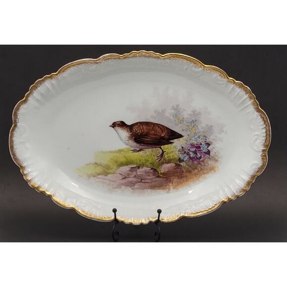 French Limoges Game Bird Large Serving Platter by Lewis Strauss & Sons Antique - Picture 5 of 14